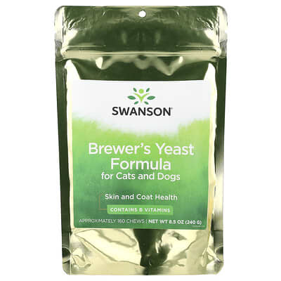 Пищевые дрожжи Swanson Vitamins для кошек и собак, 160 штук, 8.5 oz (240 g)