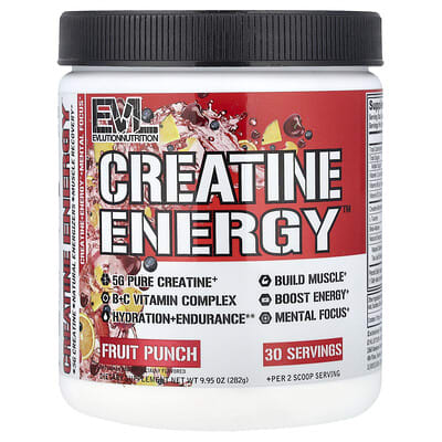 Creatine Energy™, Fruit Punch, 9.95 oz (282 g)