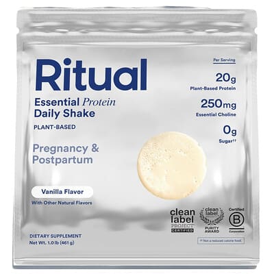 Essential Protein Daily Shake, Pregnancy & Postpartum, Vanilla, 1 lb (461 g)
