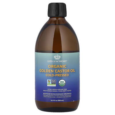 Organic Golden Castor Oil, Cold-Pressed, 16.9 fl oz (500 ml)