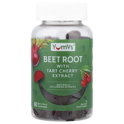 Желейные витамины YumVs Beet Root With Tart Cherry Extract Berry 60 Gummies