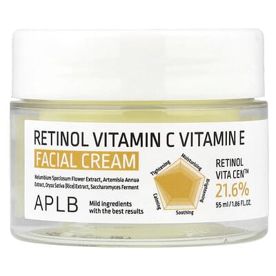 APLB Крем для лица с ретинолом, витамином C и витамином E, 1.86 fl oz (55 ml)
