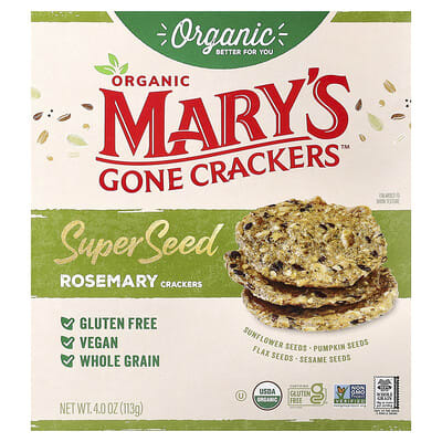 Organic Super Seed Crackers, Rosemary, 4 oz (113 g)