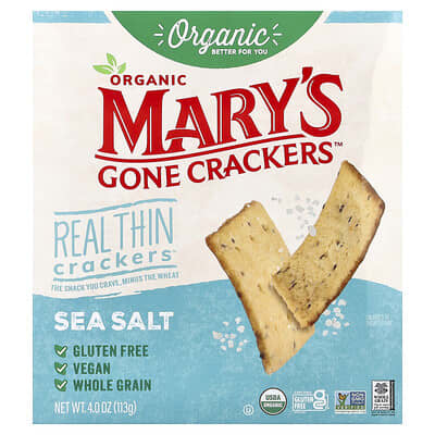 Organic Real Thin Crackers™, Sea Salt, 4 oz (113 g)