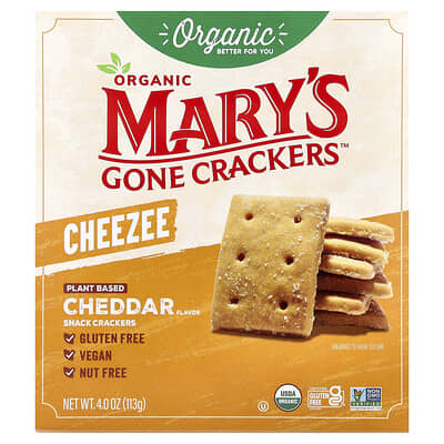 Organic Cheezee Snack Crackers, Cheddar, 4 oz (113 g)