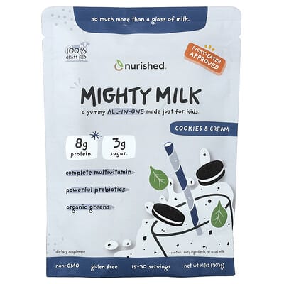 Детское питание Nurished Mighty Milk, Cookies and Cream, 10.7 oz (303 g)