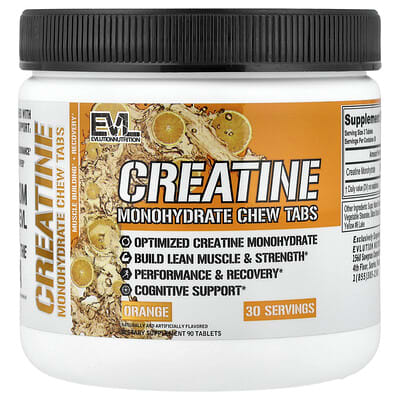 Creatine Monohydrate Chew Tabs, Orange, 90 Tablets