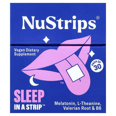 NuStrips Sleep In A Strip™, Blueberry, 30 полосок