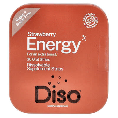Diso Оральные полоски Energy, клубника, 30 шт