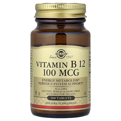 Solgar Витамин B12, 100 mcg, 100 таблеток