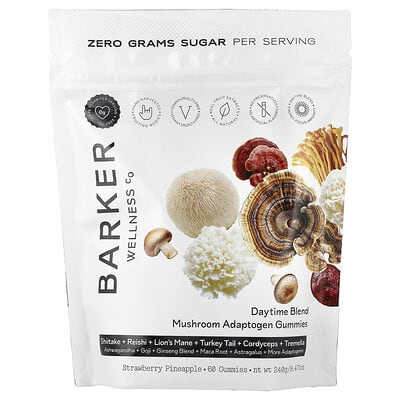Мармеладные витамины Daytime Blend Mushroom Adaptogen Gummies, Strawberry Pineapple, 60 шт