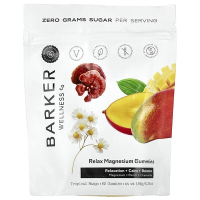 Relax Magnesium Gummies, Tropical Mango, 60 Gummies