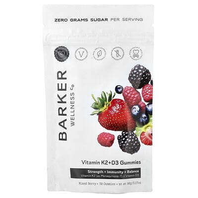 Vitamin K2 + D3 Gummies, Mixed Berry, 30 Gummies
