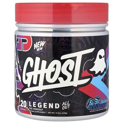 Legend® All Out предтренировочный комплекс Blue Raspberry, 15.5 oz (440 g)