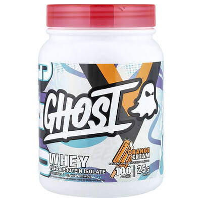 Сыворотка Ghost Whey, Clear Protein Isolate, Orange Cream, 1.4 lb (640 g)