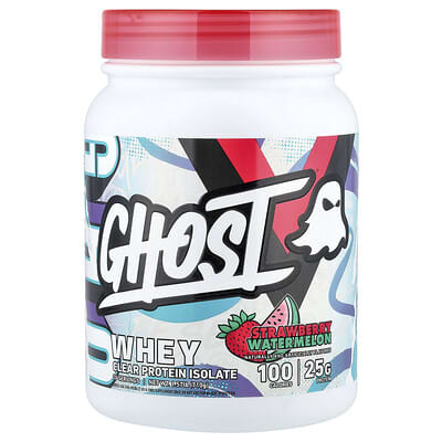 Ghost Whey Clear Protein Isolate, клубника-арбуз, 1.57 lb (710 g)