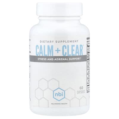 NBI Calm + Clear®, поддержка при стрессе и надпочечниках, 60 капсул