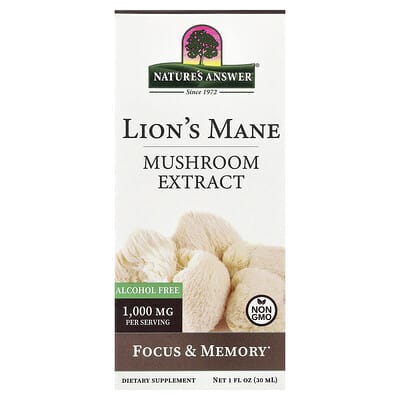 Экстракт гриба Lion's Mane, без спирта, 1 fl oz (30 ml)