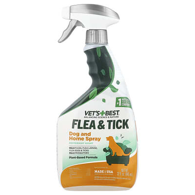 Flea & Tick, Dog and Home Spray, Peppermint , 32 fl oz (945 ml)