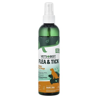 Спрей от блох и клещей для собак с перечной мятой, 8 fl oz (236.6 ml)