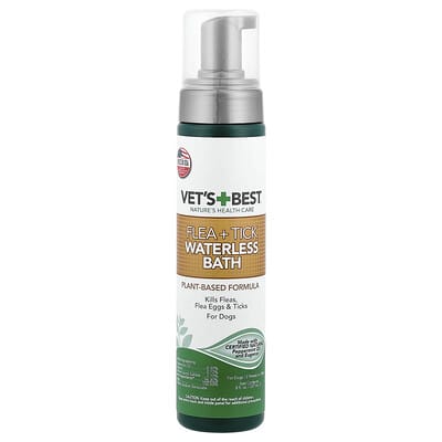 Средство для купания без воды Vet's Best для собак от блох и клещей, 8 fl oz (237 ml)