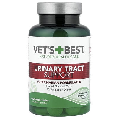 Поддержка мочевыводящих путей Vet's Best для кошек, 60 жевательных таблеток, 2.96 oz (84 g)