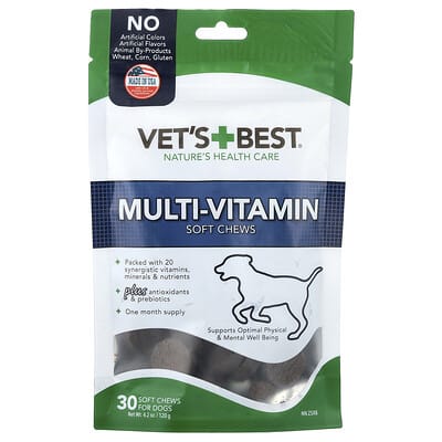 Vet's Best мультивитаминные жевательные витамины для собак, для всех размеров, 30 шт, 4.2 oz (120 g)