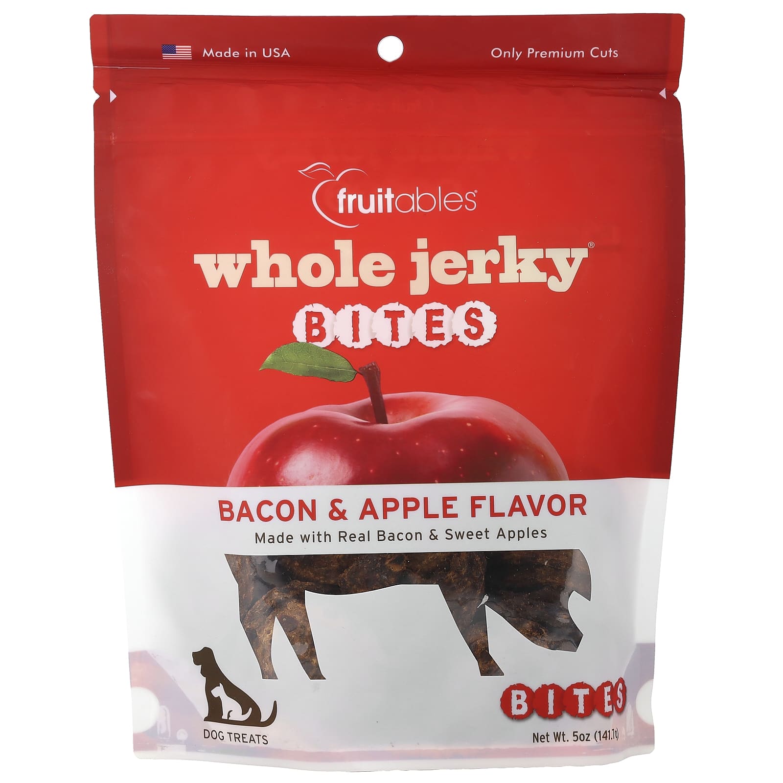 Лакомства для собак Whole Jerky® Bites, бекон и яблоко, 5 oz (141.7 g)