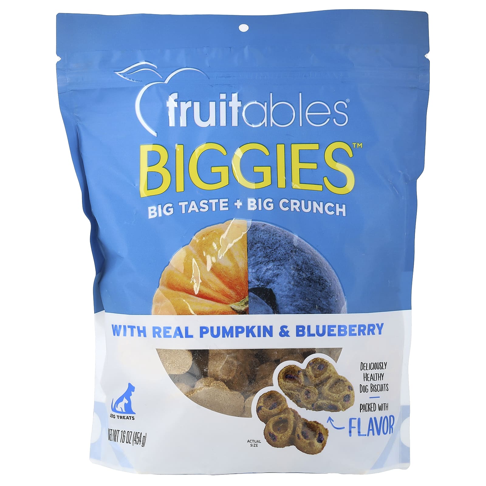 Лакомство для собак Biggies™, Real Pumpkin & Blueberry, 16 oz (454 g)