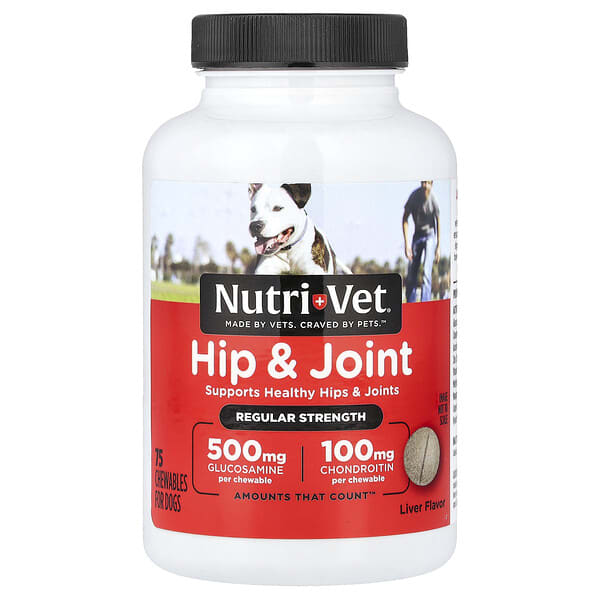 Добавка для собак Nutri-Vet Hip & Joint, для печени, 75 жевательных таблеток
