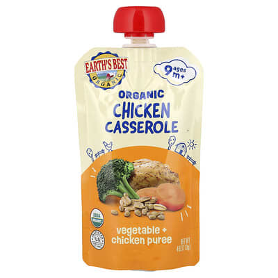 Органическое овощное и куриное пюре, 4 oz (113 g)