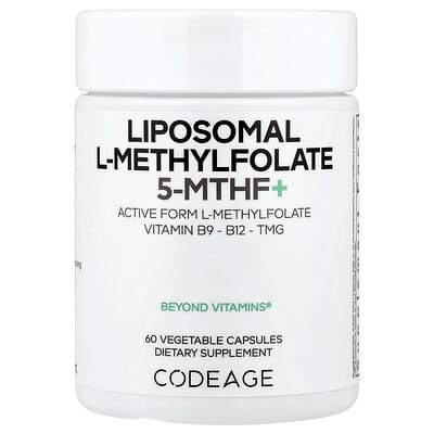 Липосомальный L-Methylfolate 5-MTHF+, 60 Vegetable Capsules