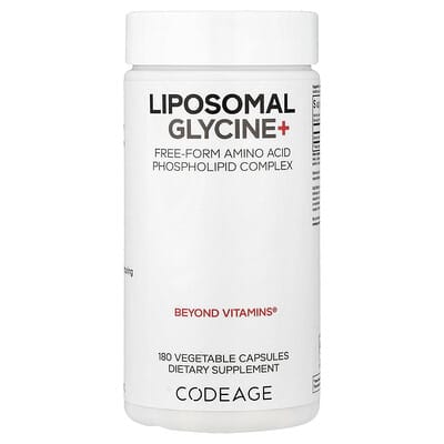 Липосомальный глицин+ Codeage, 180 вегетарианских капсул (500 mg на капсулу)