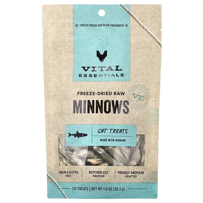 Сушеные сырые лакомства для кошек, Minnows, 1 oz (28.3 g)