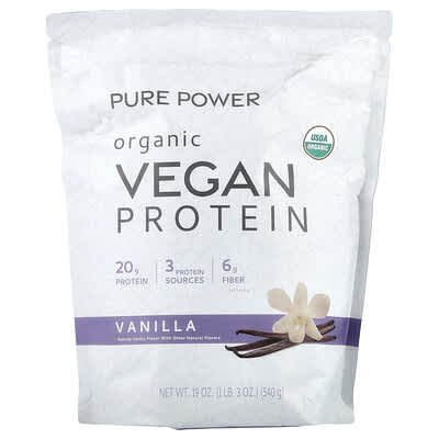 Протеин Pure Power Organic Vegan Vanilla 1 lb 3 oz (540 g)