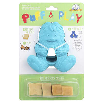 Игрушка-дозатор для лакомств Puff & Play Yeti Dog Chew, синий