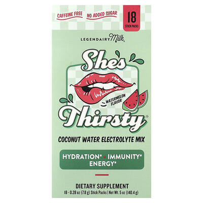 Электролитный микс Legendairy Milk She's Thirsty®, кокосовая вода, арбуз