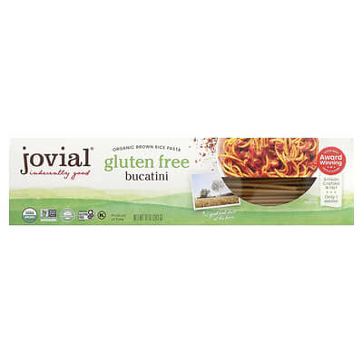 Органическая паста из бурого риса Jovial Organic Brown Rice Pasta, Bucatini, 10 oz (283 g)