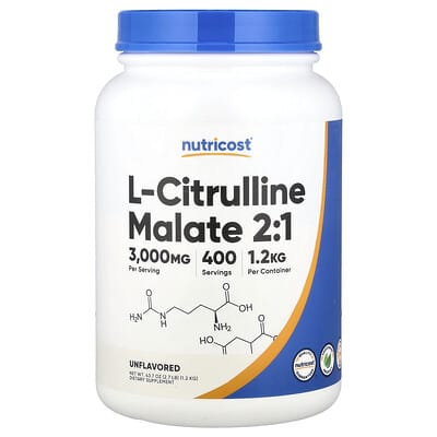 L-Citrulline Malate 2:1, без вкуса, 43.7 oz (1.2 kg)