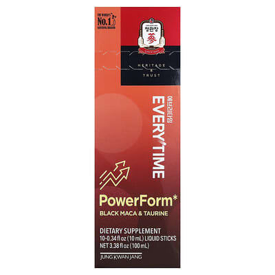 Everytime PowerForm, черная мака и таурин, 10 жидких стиков, 0.34 fl oz (10 ml) каждый