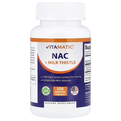 NAC + Milk Thistle, 120 вегетарианских капсул