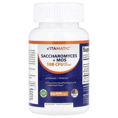 Капсулы Vitamatic Saccharomyces + MOS, 60 DRcaps® Hypromellose