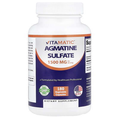 Vitamatic магния сульфат, 180 растительных капсул (500 mg на капсулу)