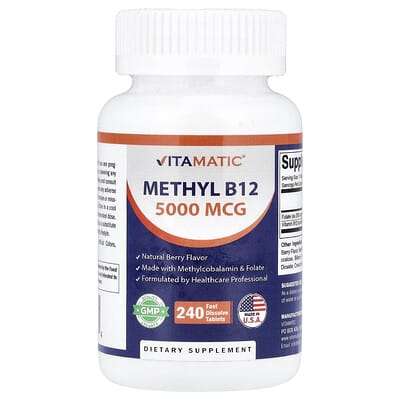 Methyl B12, натуральный ягодный вкус, 240 быстрорастворимых таблеток
