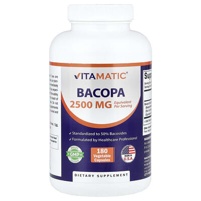 Бакопа, 180 растительных капсул (1,250 mg per Capsule)