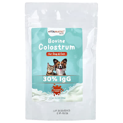Pets, Bovine Colostrum Powder, For Dogs & Cats, Unflavored, 3.2 oz (90 g)