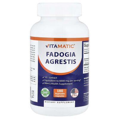 Vitamatic Fadogia Agrestis, 180 растительных капсул (600 mg per Capsule)
