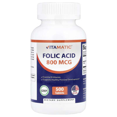 Vitamatic Folic Acid, 800 mcg, 500 таблеток
