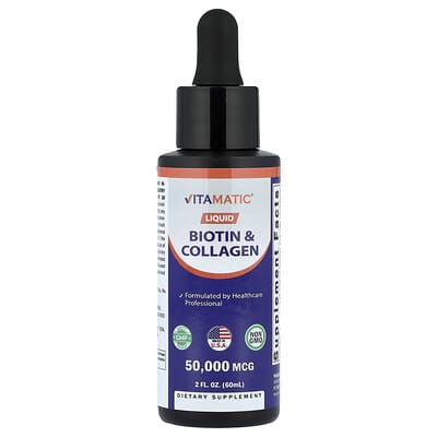 Биотин и коллаген Liquid Biotin & Collagen 2 fl oz (60 ml)