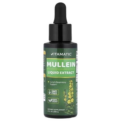 Vitamatic Жидкий экстракт Mullein, 2 fl oz (59 ml)